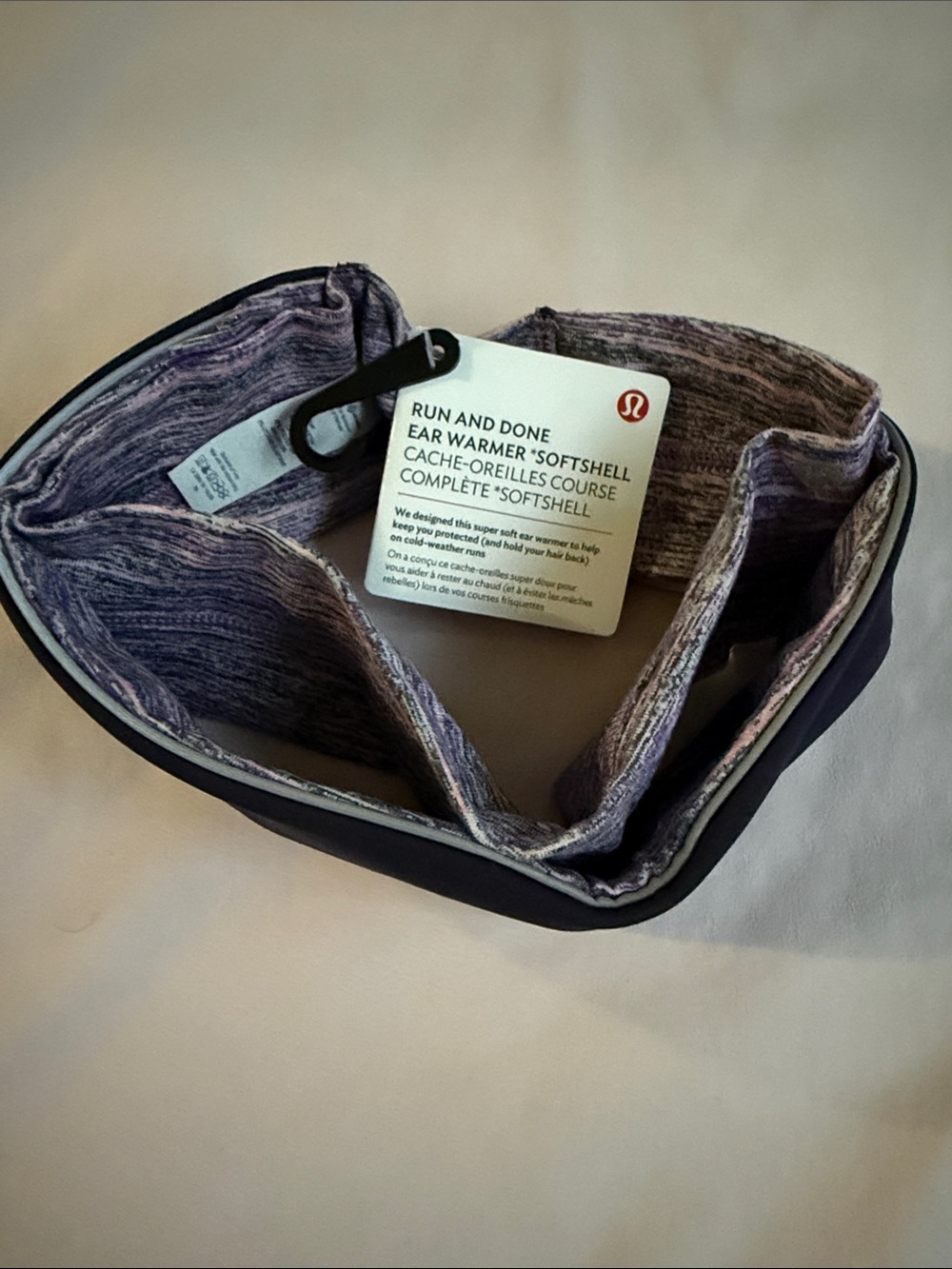 lululemon athletica Run and Done Ear Warmer in Purple and Black Run and Done